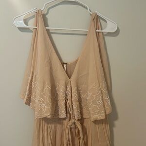 Free People Sylvia Embroidered Mini Wrap Dress Boho Size Small